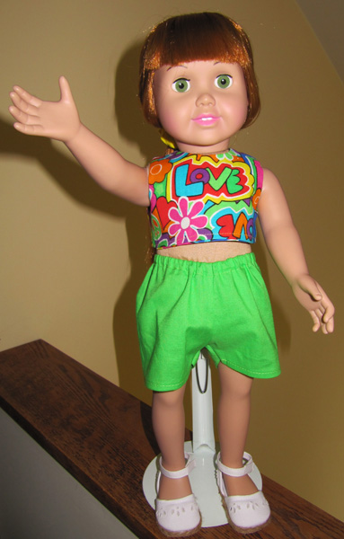 Claudia Doll Clothes Patterns Crop Top and Sports Shorts Claudia Doll Clothes Patterns Crop Top and Sports Shorts