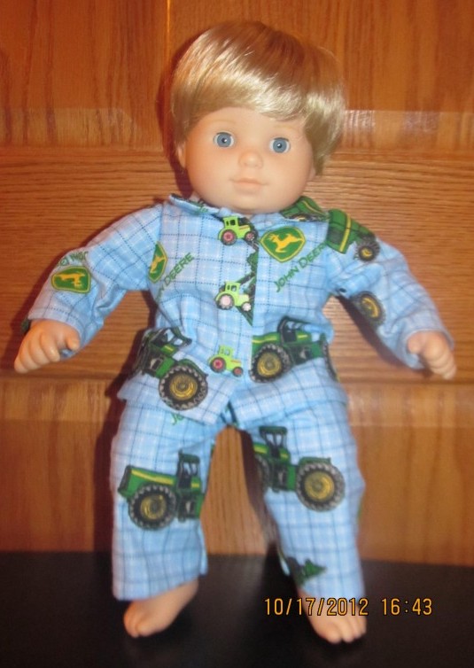 Crystal Bitty Baby John Deere flannel pjs Crystal Bitty Baby John Deere flannel pjs