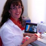 Rosanne at her sewing machine