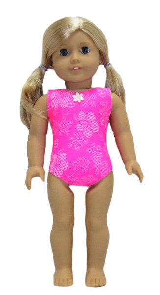 MagiDeal Doll Clothes 3pcs Pink Swimsuit Outfit for 18" AG American Doll Doll 
