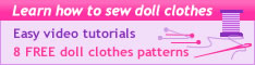 Rosies Doll Clothes Patterns banner version one 234x60