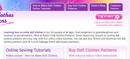 Rosies Doll Clothes Patterns Log In Button