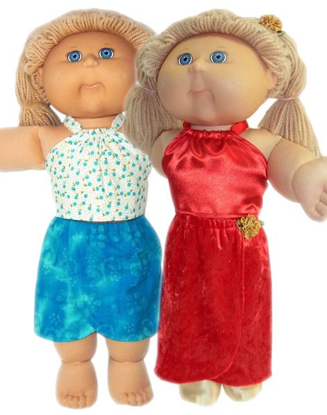 Cabbage Patch Kids Doll Clothes Patterns Short and Long Sarong