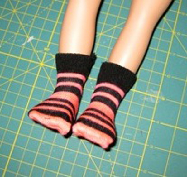 A Simple Way to Make a Pair of Doll Socks for Your Doll from a Ladies Sock