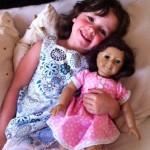Gabrielita - Pilars granddaughter - and Maria in her new dress
