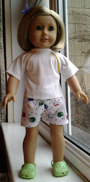 American Girl Doll sports shorts tshirt by katy