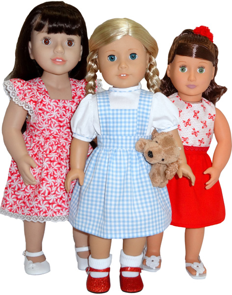 18 Inch American Girl doll clothes patterns pinafore dress and skirt