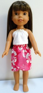 halter top and sarong pattern Wellie Wishers Doll