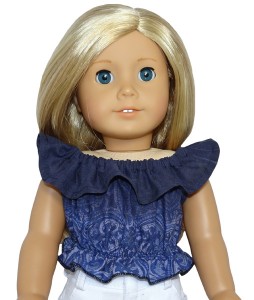 American Girl Frill top blue with frill doll clothes pattern