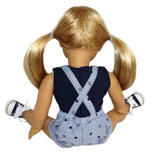 18 inch American Girl Overalls Doll Clothes Pattern back view