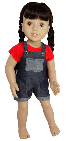 Australian Girl Short Overall Doll Clothes Pattern