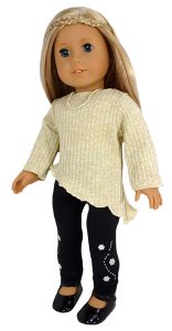 18 Inch Doll Clothes Pattern Trendy Transformable Top diagonal hem and long sleeves