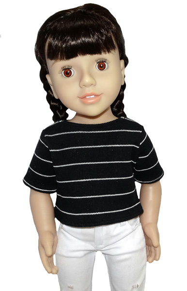18 Inch Doll Clothes Pattern Trendy Transformable Top square hem and short sleeves